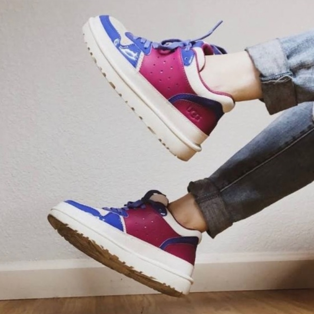 Ugg Highland Sneaker Women Shoes Fuchsia / Deep Periwinkle 9.5 Leather Platform